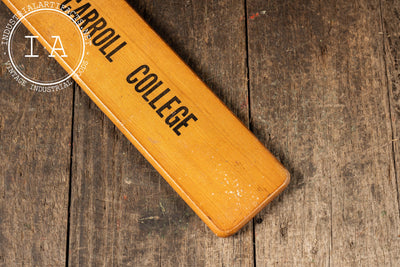 1963 Carroll College Phi Tau Pi Varnished Maple Fraternity Paddle