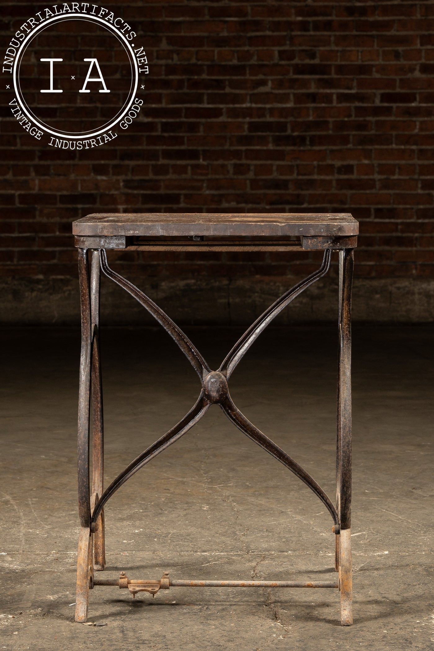 Antique Cast Iron Engraving Machine Stand