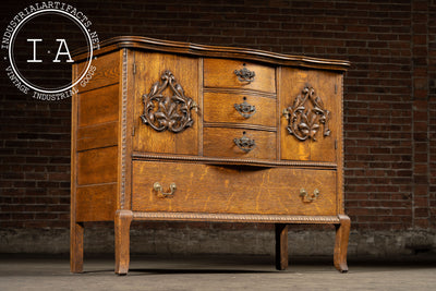 Early 20th Century Quartersawn Wooden Serving Cabinet