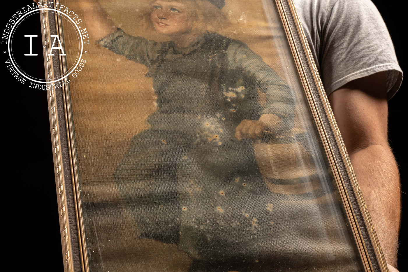 Early 20th Century Canvas Dutch Boy Advertising Sign