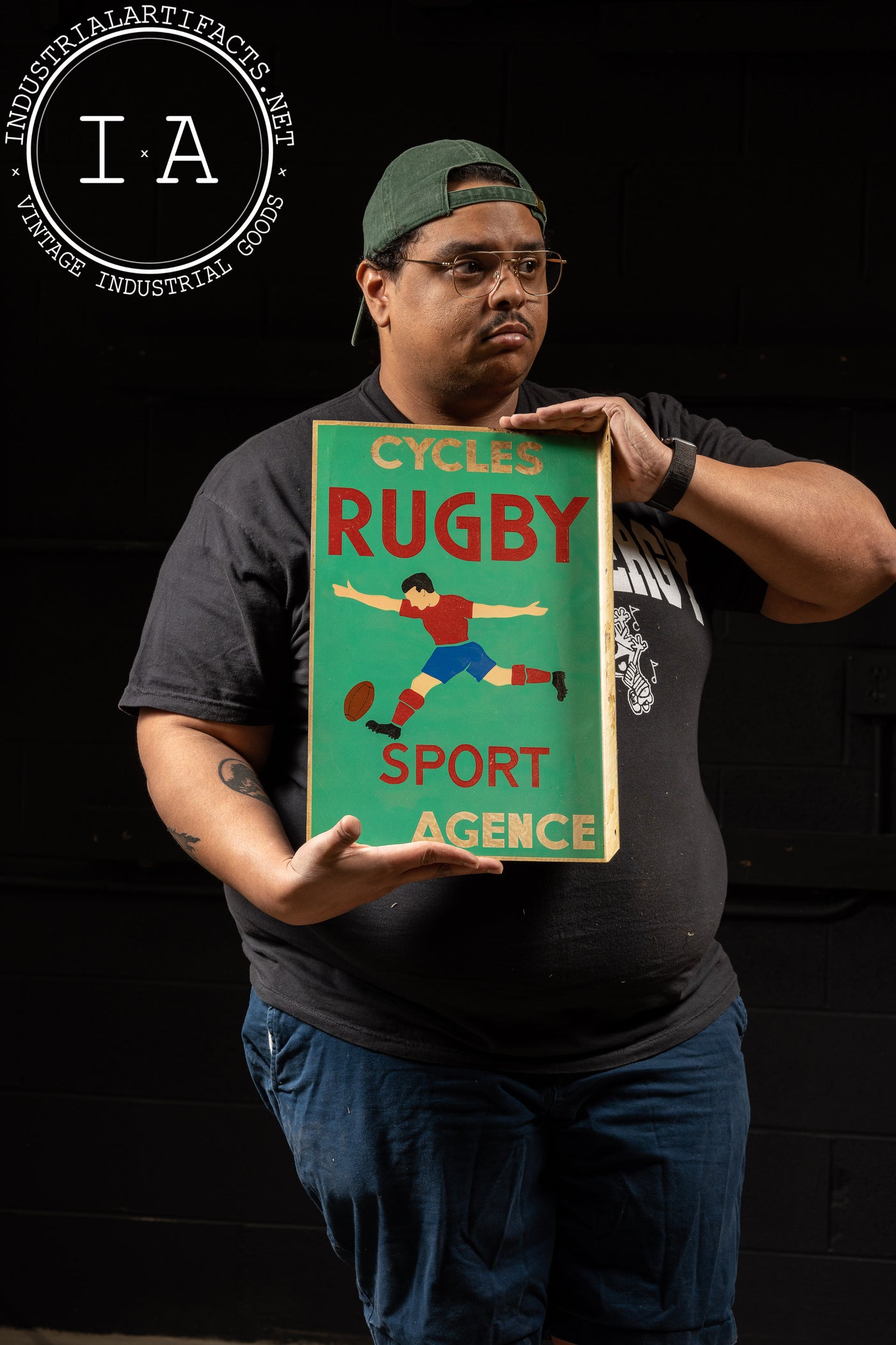 Cycles Rugby Double-Sided Flanged Enamel Sign