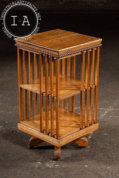 Vintage Oak Revolving Bookcase
