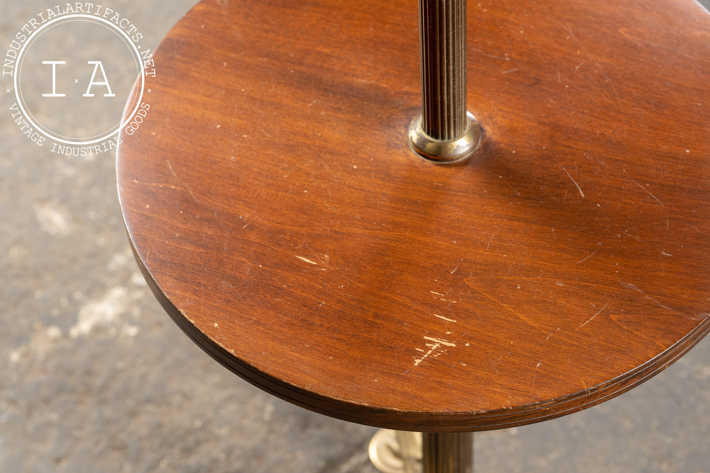 Antique Brass Floor Ashtray Lamp