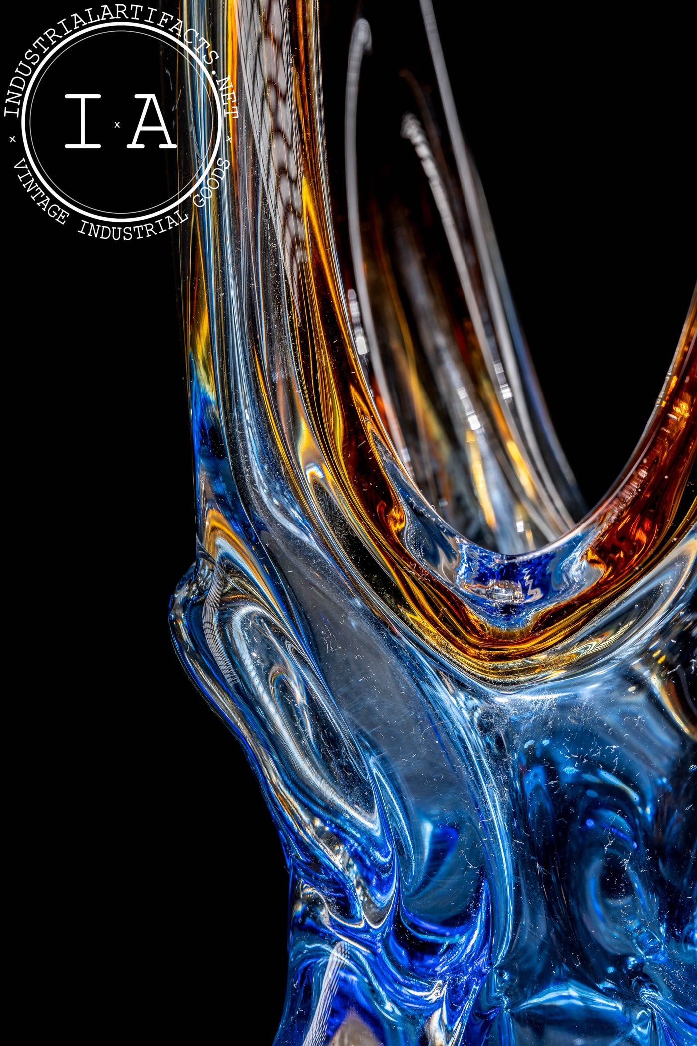 MCM Chalet-Inspired Art Glass Dish in Sapphire