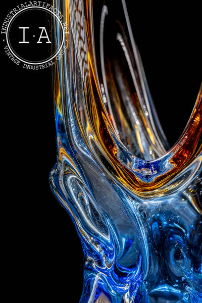 MCM Chalet-Inspired Art Glass Dish in Sapphire
