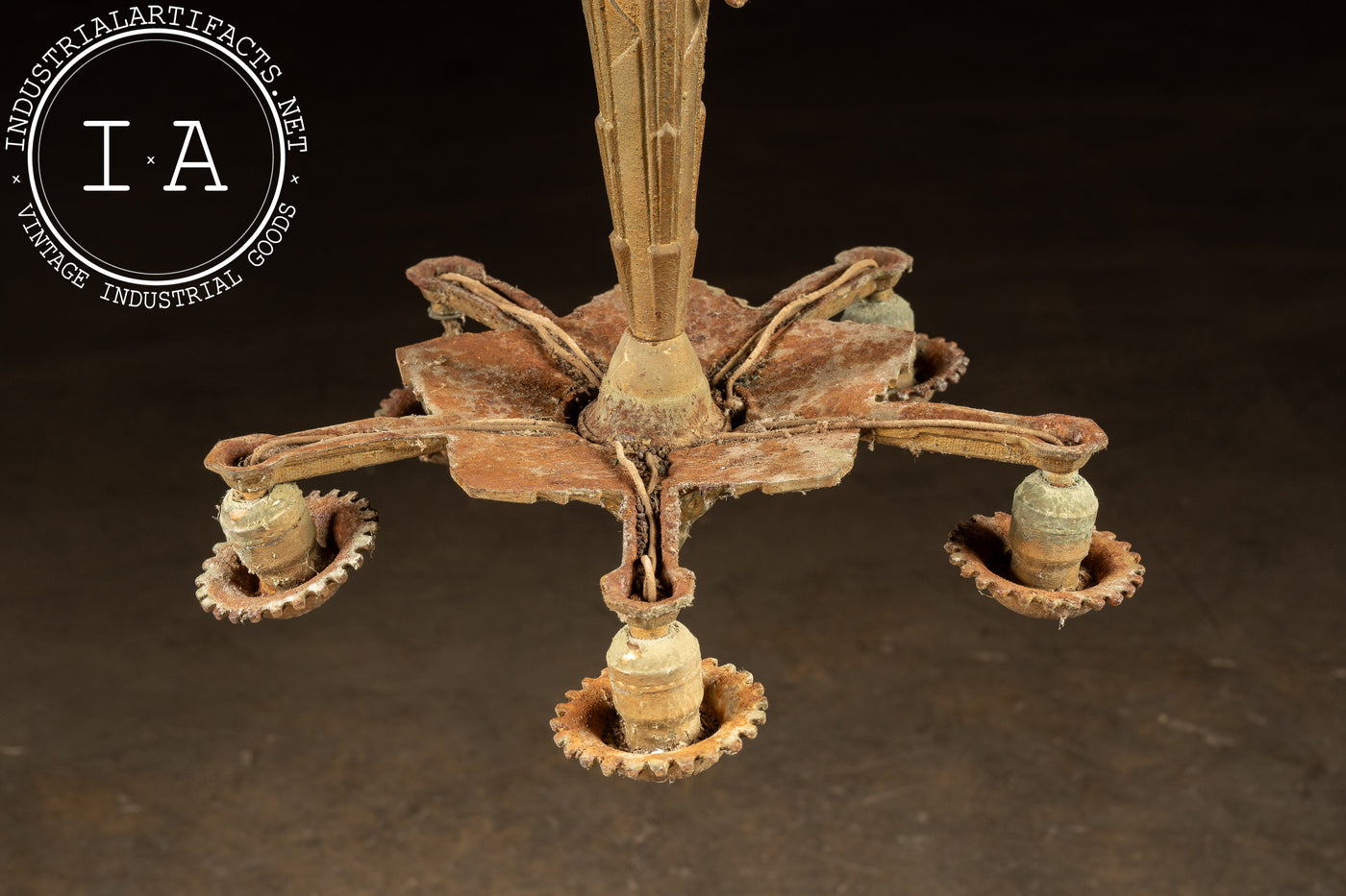 Antique Art Deco Five Bulb Hanging Fixture