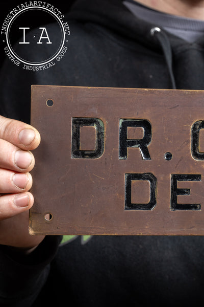 Early 20th Century Debossed Brass Dentist Trade Sign