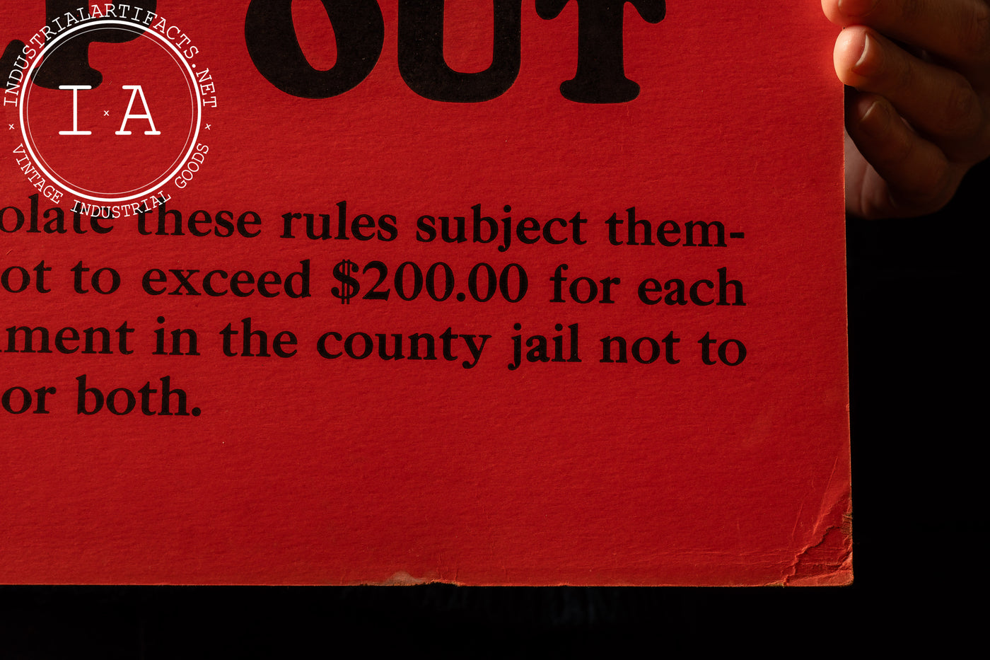 Vintage Cardstock Infantile Paralysis Quarantine Warning Sign