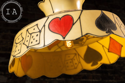 Vintage Painted Fiberglass Poker Pendant Lamp