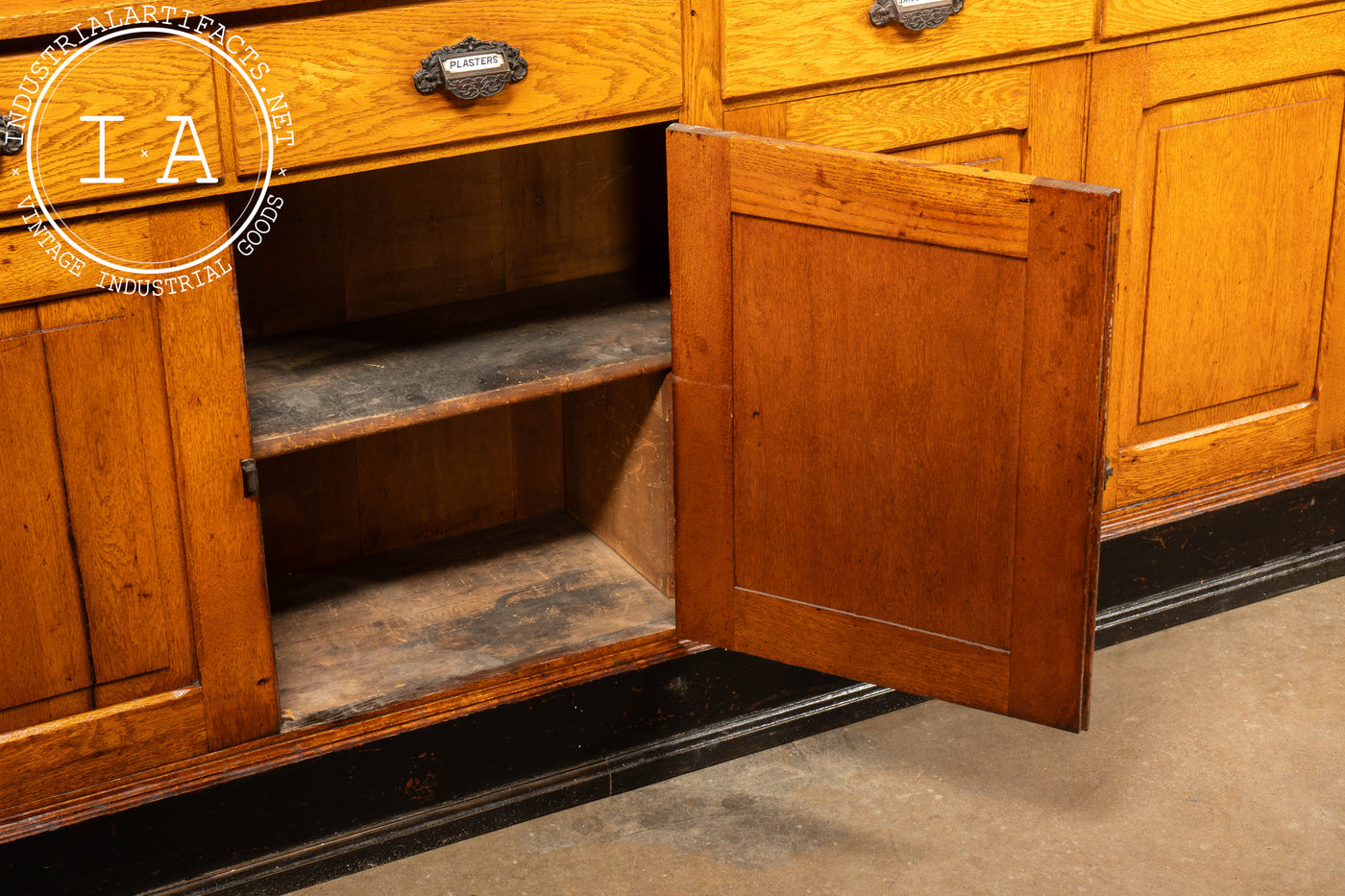 Massive Early 20th Century Apothecary Display Cabinet