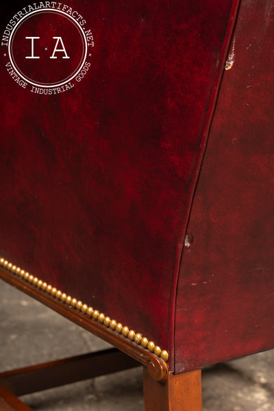 Vintage Burgundy Tufted Leather Chesterfield Club Chair