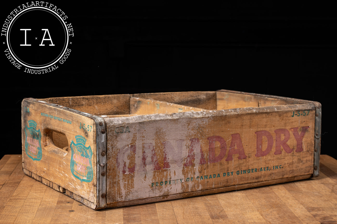 Vintage Wooden Canada Dry Bottle Crate