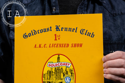 Vintage Chicago Goldcoast Kennel Club AKC Show Sign