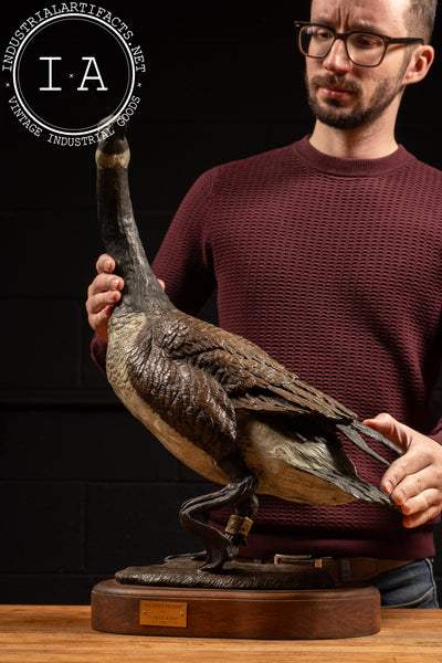 Bronze Canada Goose Sculpture “Nature’s Delight” by James E. Hoker