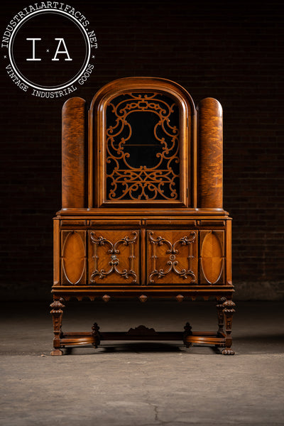 Vintage Rococo Revival Arched-Top Cabinet