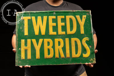 Vintage Reflective Tweedy Hybrids Embossed Tin Sign