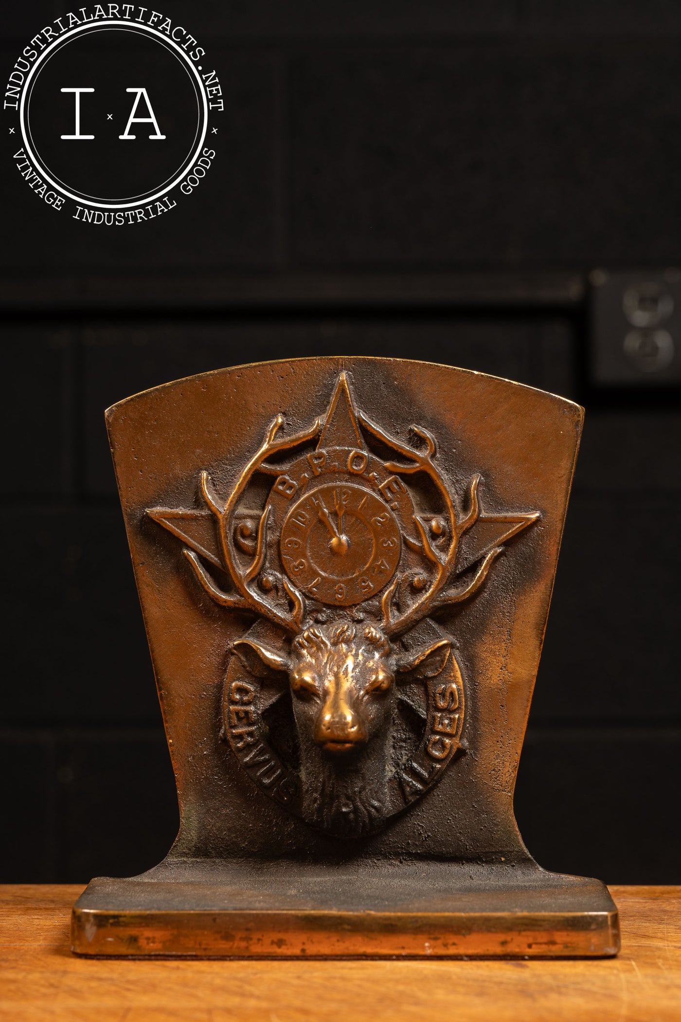 Vintage Order of Elks Bronze Bookends