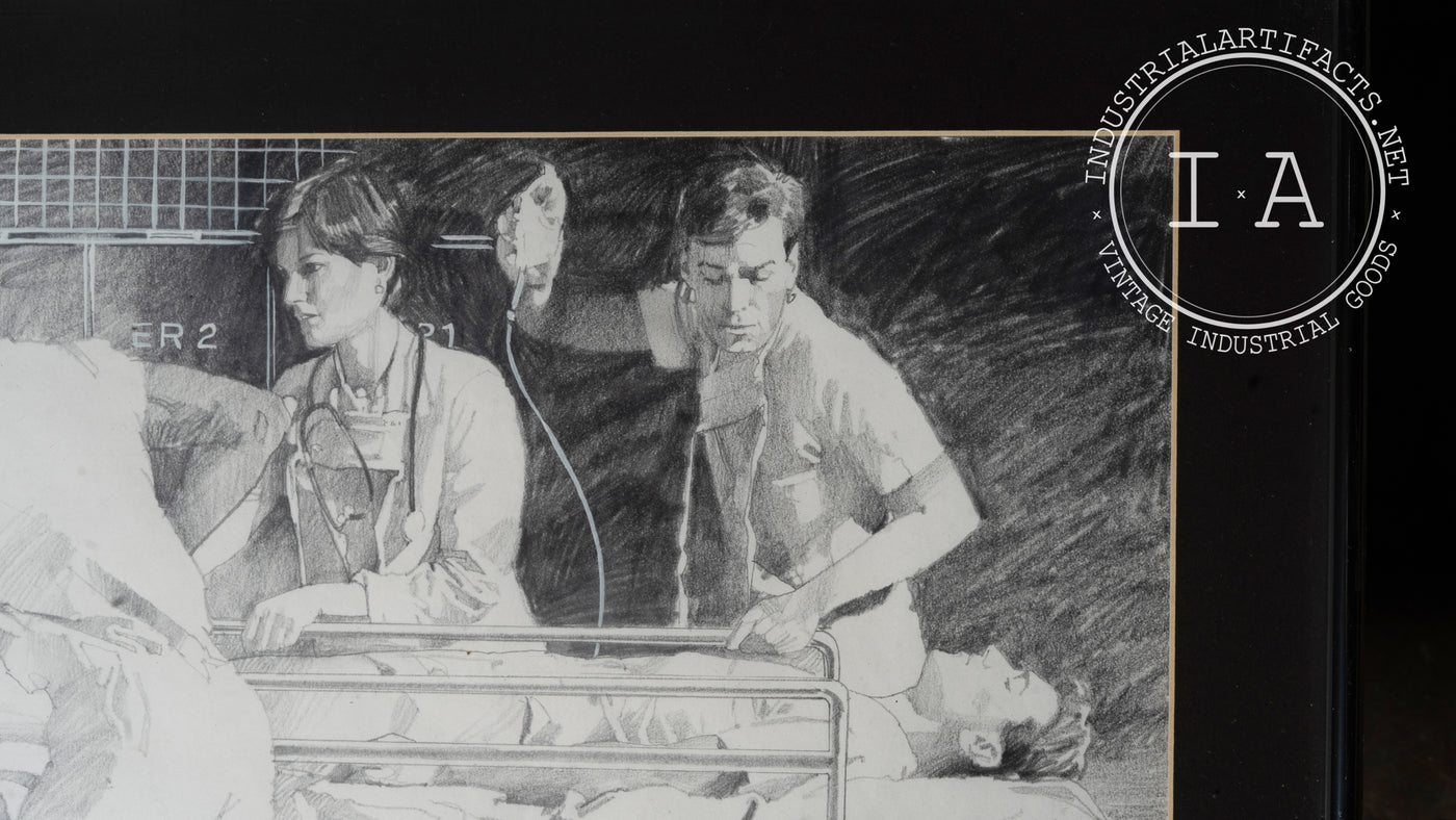 Vintage Sketch of Medical Emergency Responders