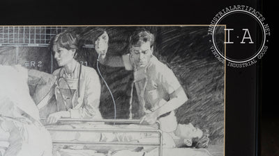 Vintage Sketch of Medical Emergency Responders
