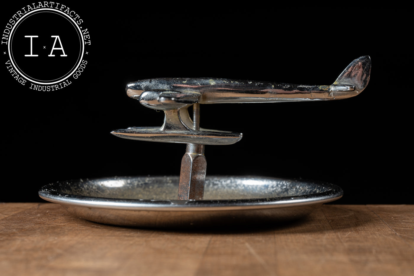 Art Deco-Inpsired Chrome Seaplane Ashtray