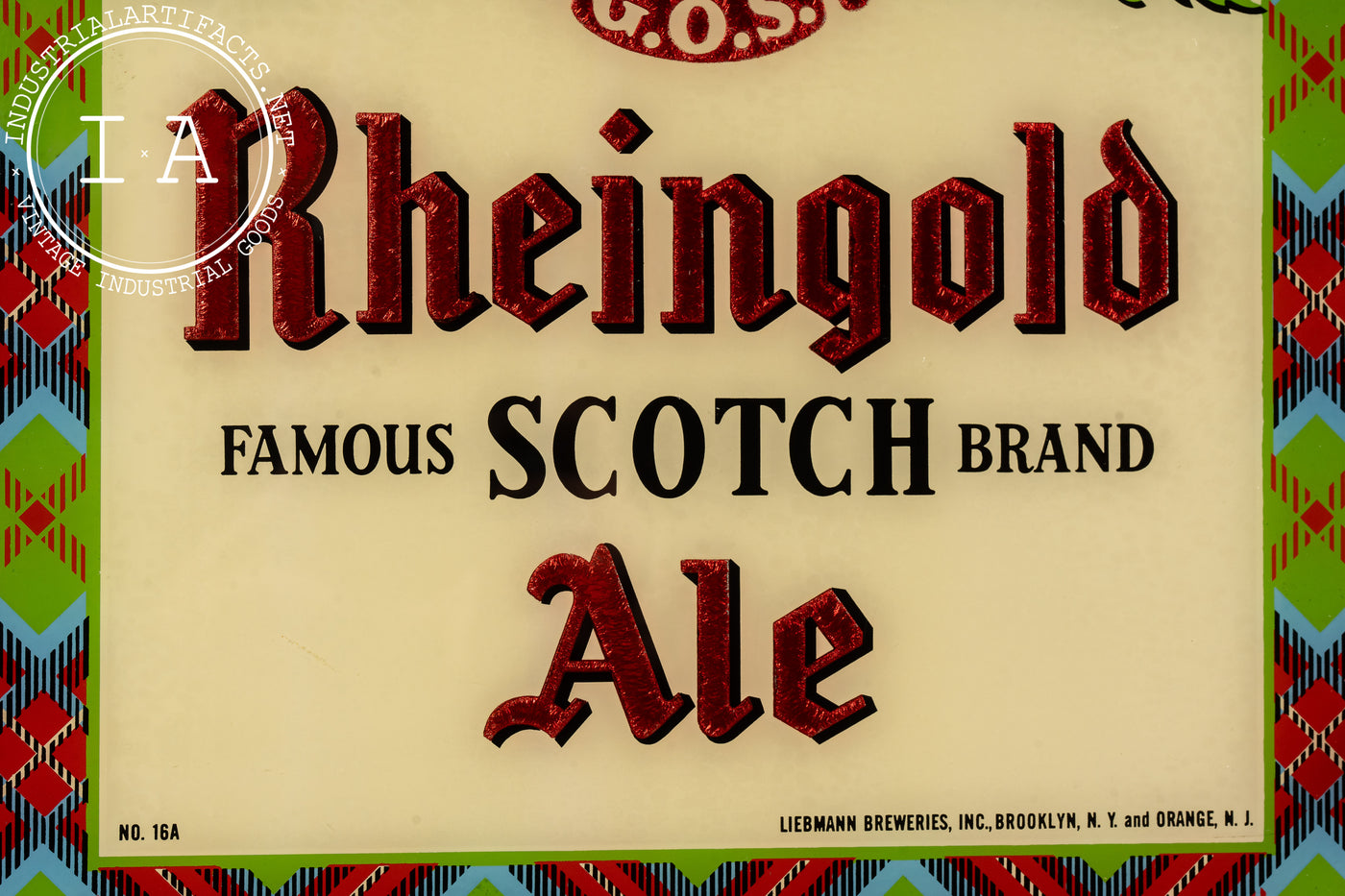 Vintage Glass Rheingold ROG Advertising Sign – Industrial Artifacts