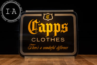 Capps Clothes Lighted Glass Sign