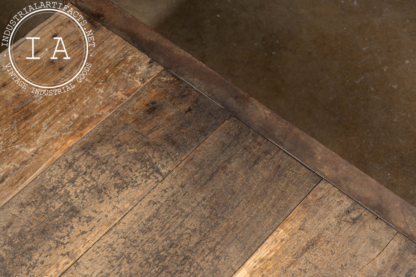 Antique Industrial Wood and Cast Iron Pallet Coffee Table