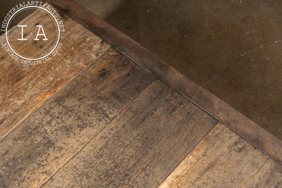 Antique Industrial Wood and Cast Iron Pallet Coffee Table