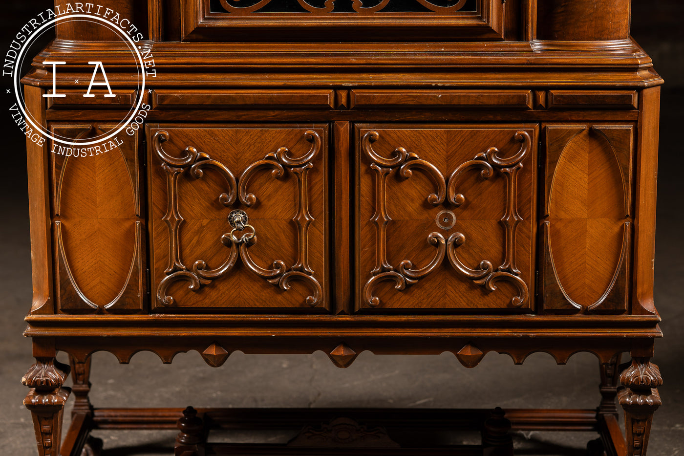 Vintage Rococo Revival Arched-Top Cabinet