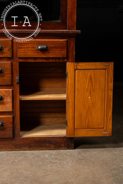 Antique Oak Farmhouse Hutch