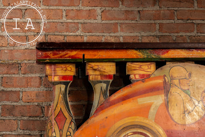 Vintage Double-Sided Art Deco Painted Carnival Ride Handrail Panel
