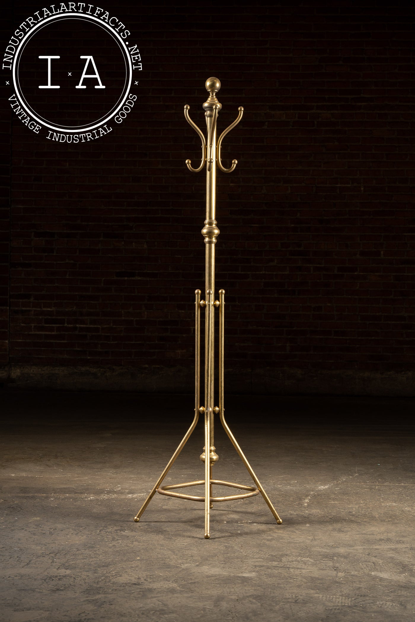 Antique Brass Barbershop Coat Tree