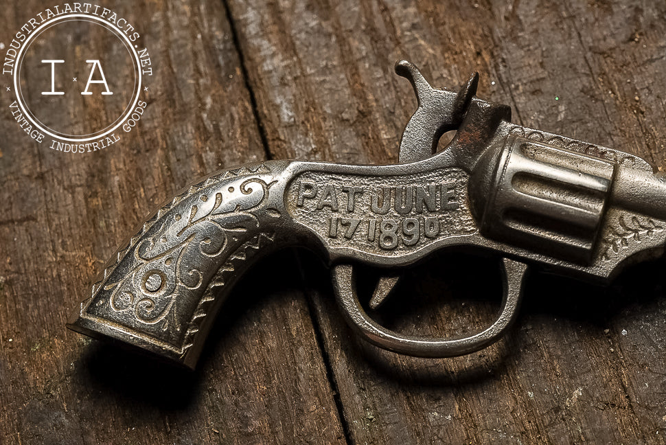 19th Century Jumbo Cap Gun Pistol – Long Barrel Toy Revolver
