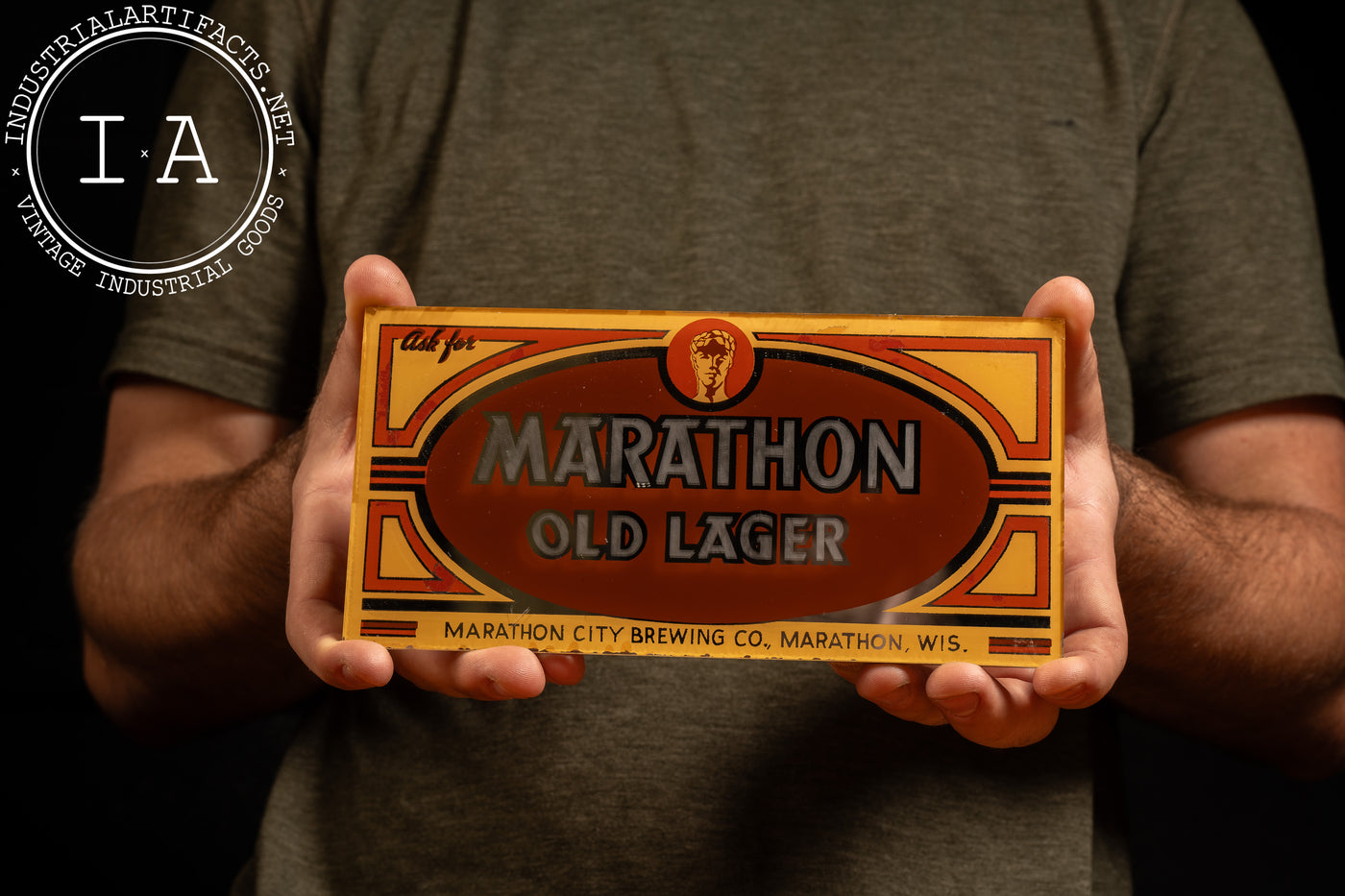 Vintage ROG Marathon Lager Self-Standing Advertising Sign