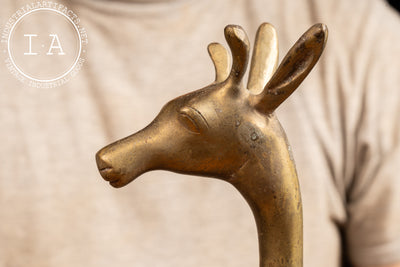 MCM Solid Brass Giraffe Sculpture