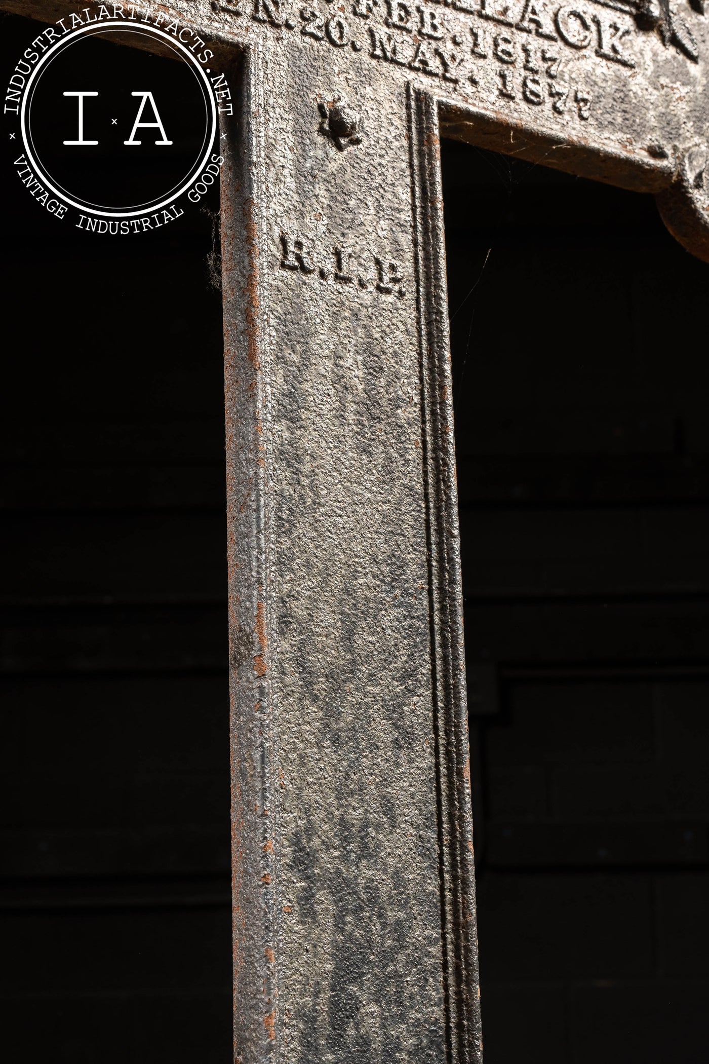 Late 19th Century Cast Iron Cross Headstone