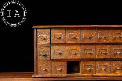 Early 20th Century Tiger Oak Puzzle Box Card Catalog