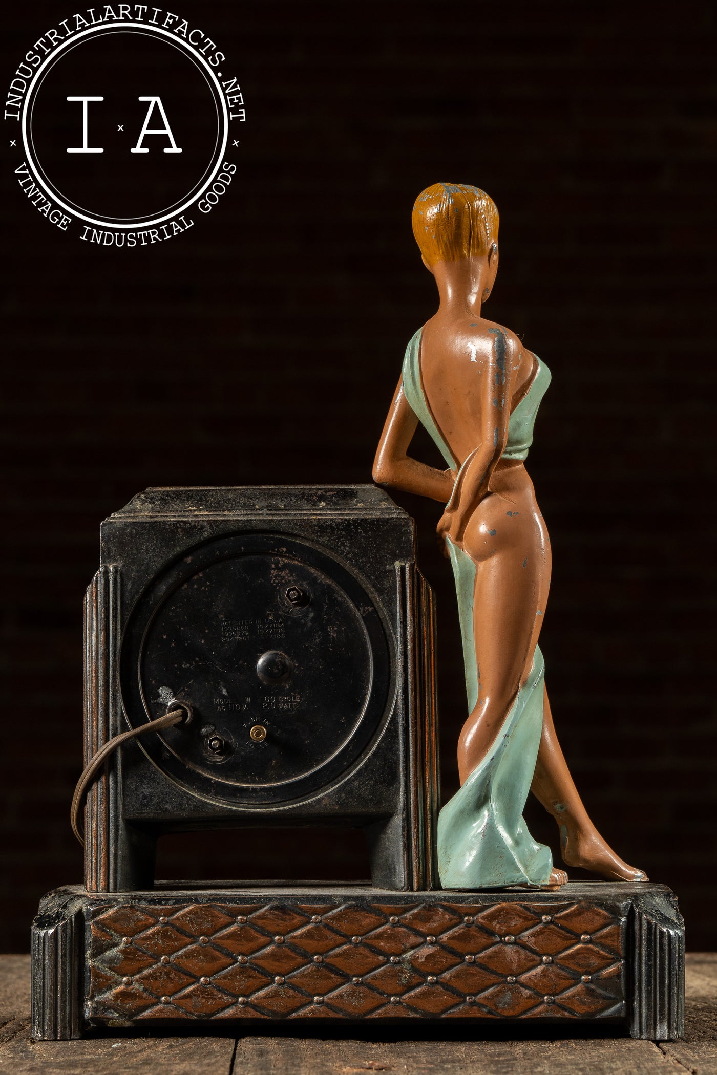 Art Deco Figural Electric Mantel Clock by Sessions
