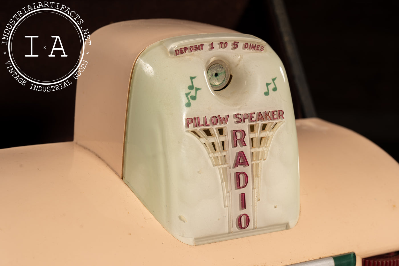 c. 1950 Salesman Sample Dahlberg Coin-Op Pillow Radio in Case