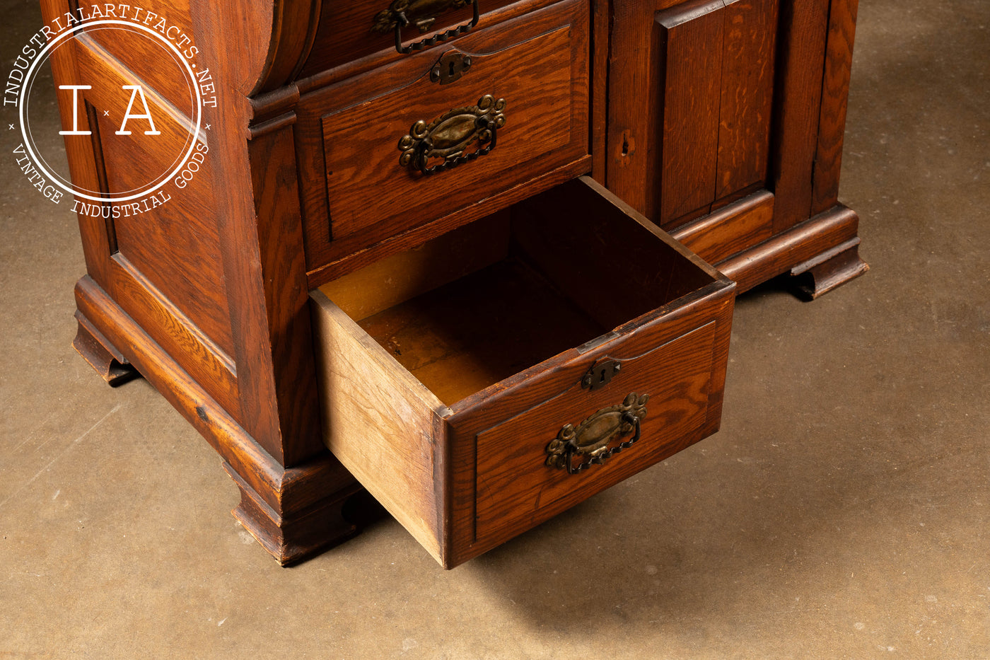 Early 20th Century Oak Roll-Top Secretary Desk