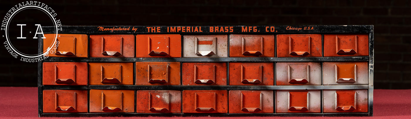Mid-Century Industrial Drawer Cabinet by Imperial Brass
