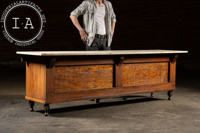 Early 20th Century General Store Counter with Marble Top
