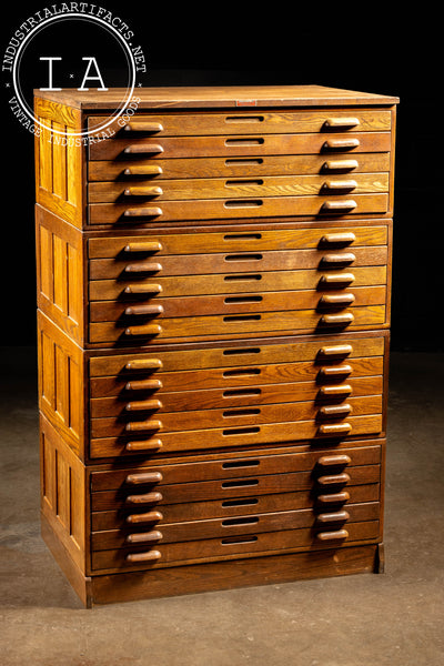 Antique Four-Stack Flat File Cabinet