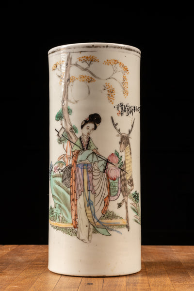 Qing Dynasty Yi Tong Yangcai Vase; Stamped and Signed