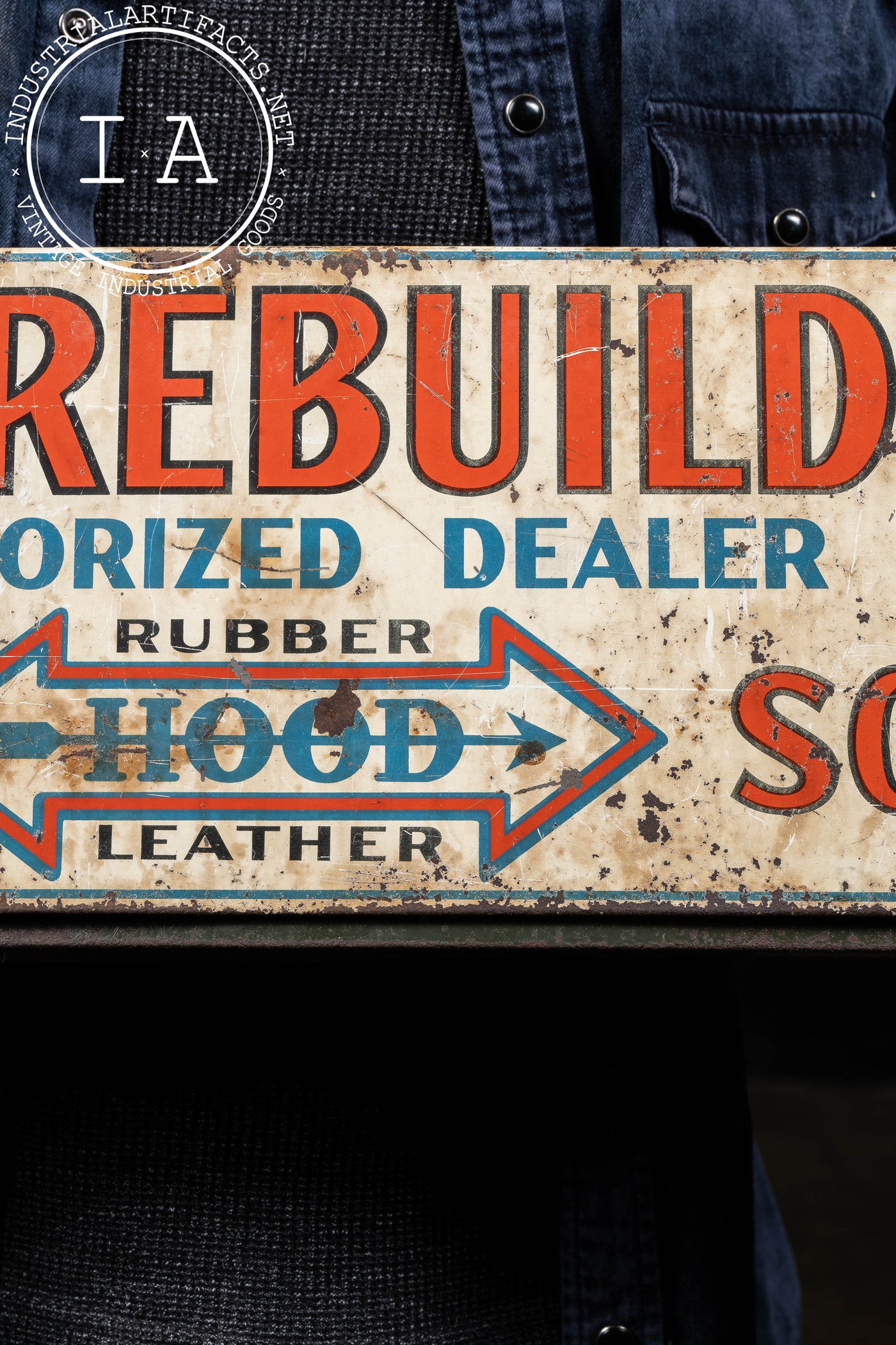 Antique Hood Shoe Rebuilding Storefront Sign