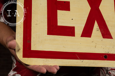Vintage Hand-Painted Tin Exit Sign