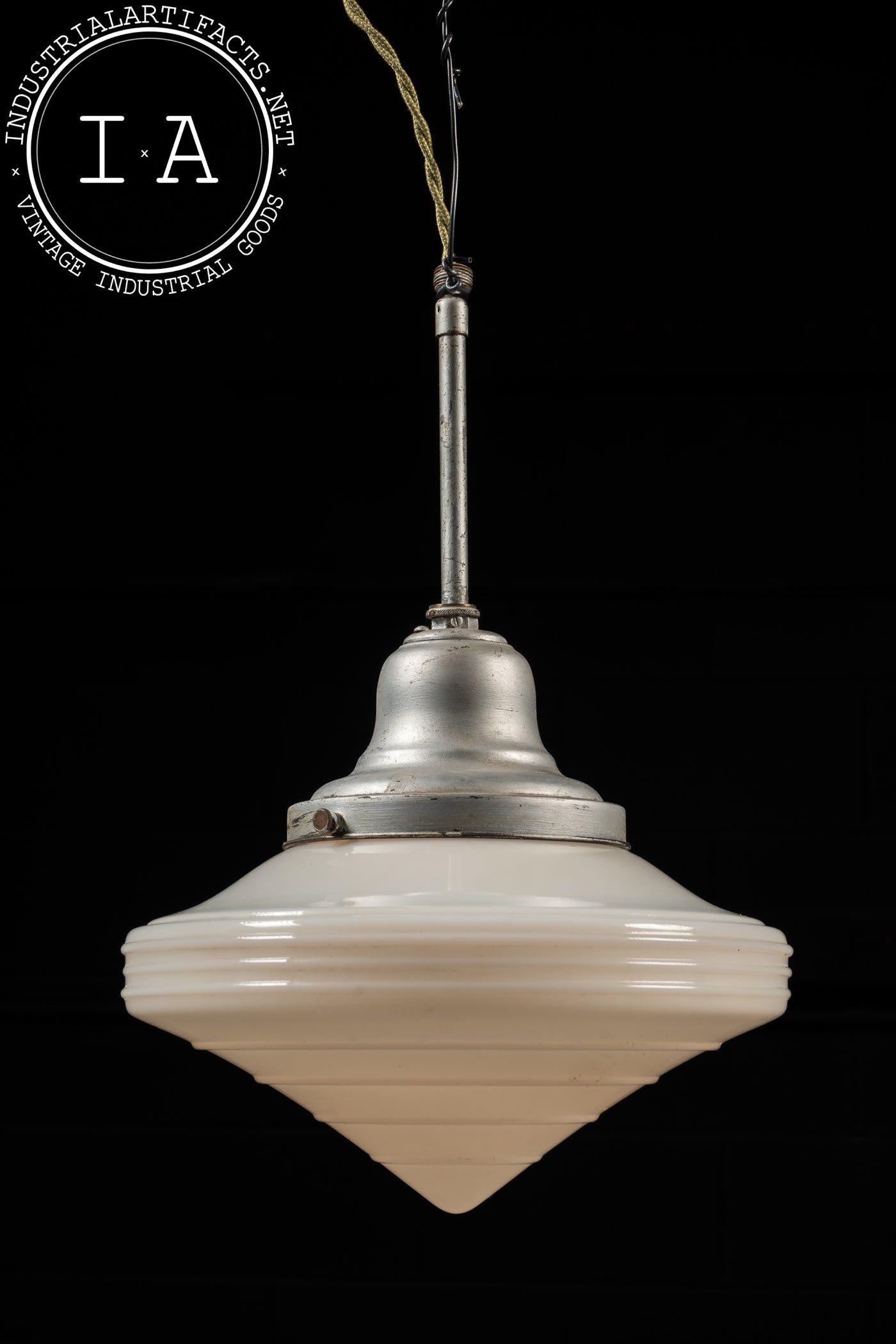 Antique Schoolhouse Ceiling Lamp with Small Shade