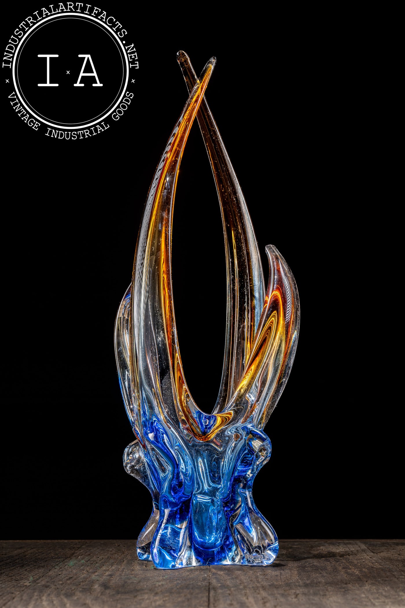 MCM Chalet-Inspired Art Glass Dish in Sapphire