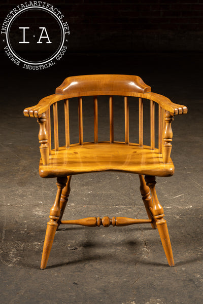 Vintage Maple Barrel Back Armchair