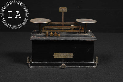 Antique Scientific Balance Scale with Weights